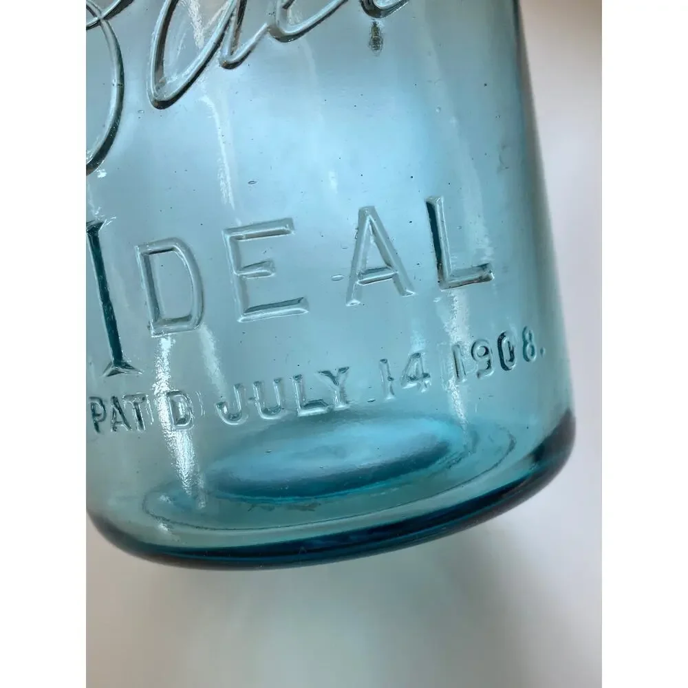 Ball Ideal Blue Glass 1 Qt.‎ Wire Bail Canning Jar
